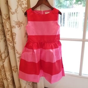 Crewcuts red and pink striped dress in size 4